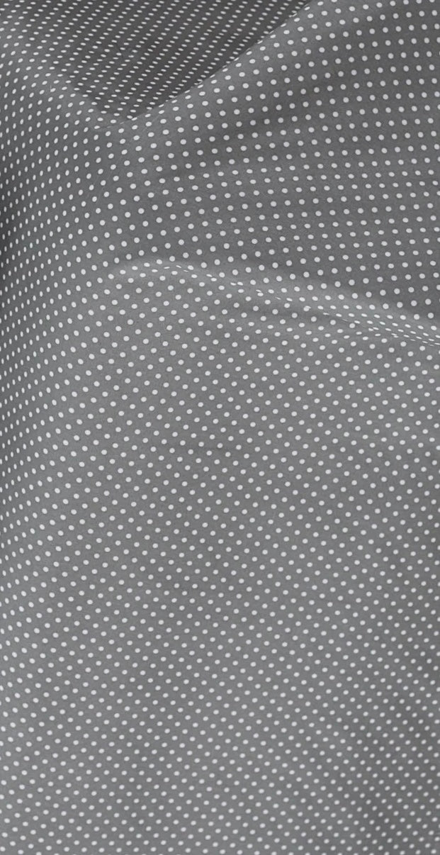 Cotton Grey polka dot 3 Pcs Printed Bedsheet Set