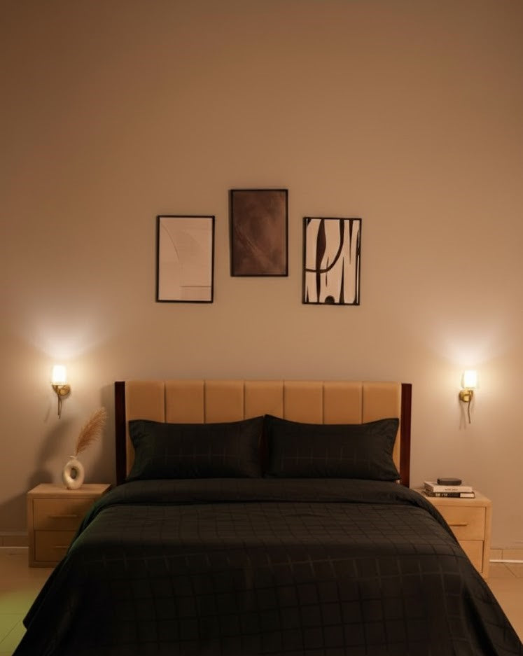 Black Cotton Satin Duvet Cover