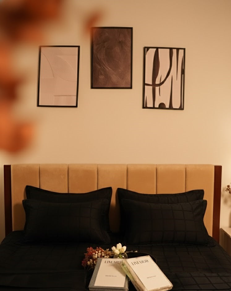 Black Cotton Satin Duvet Cover