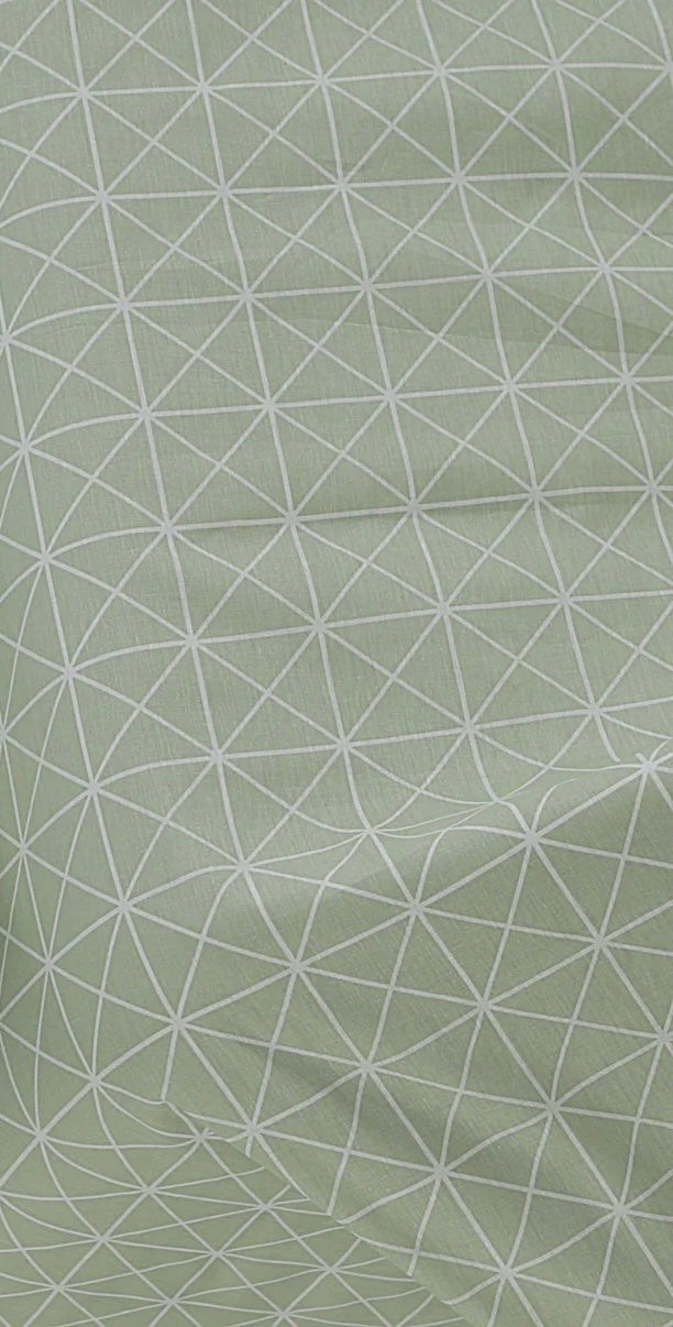 Cotton Green matrix 3 Pcs Printed Stitched Bedsheet Set