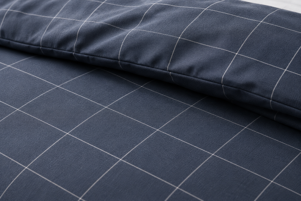 Premium Navy Grid Duvet Cover Set – Soft, Breathable & Modern Bedroom Bedding