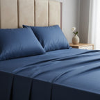 Blue Cotton Satin Bedsheet