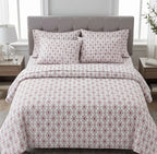 Soft Cotton Diamond in pink 3 Pcs Printed Bedsheet Set