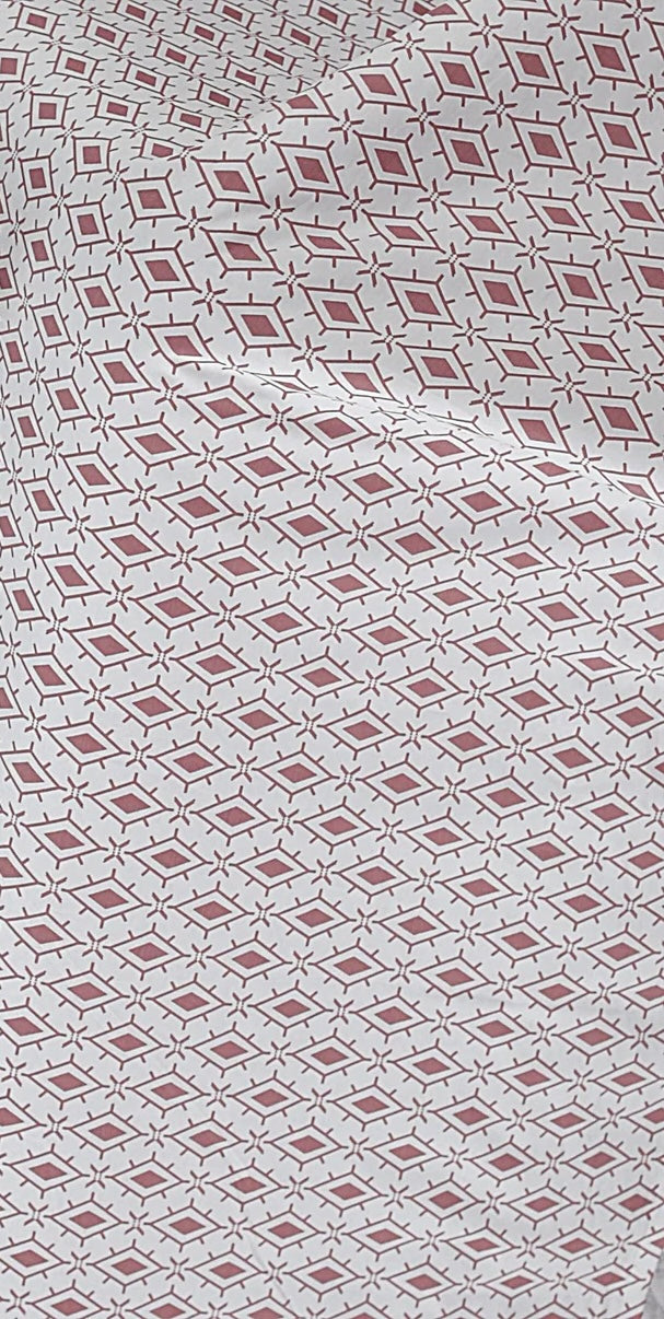 Soft Cotton Diamond in pink 3 Pcs Printed Bedsheet Set