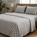 Soft Cotton Diamond in black 3 Pcs Printed Bedsheet Set