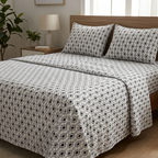 Soft Cotton Diamond in black 3 Pcs Printed Bedsheet Set