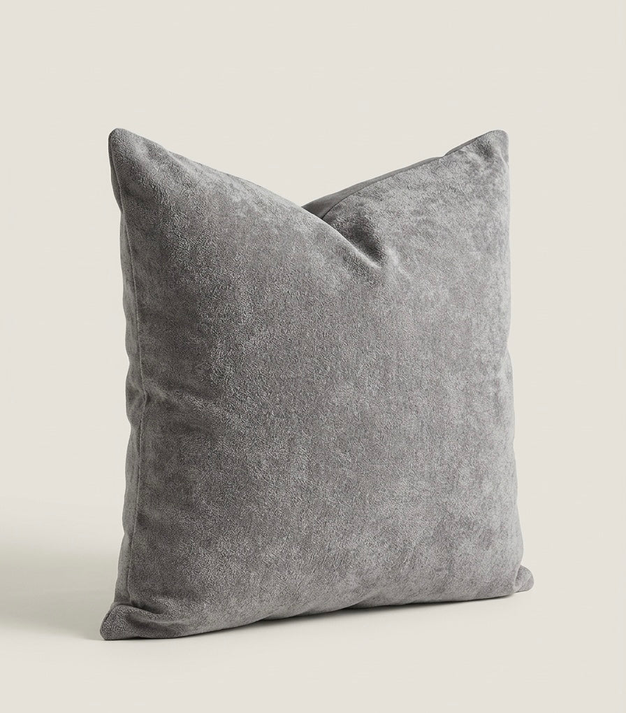 Soft Touch Grey cushion (Cover+filling) 16x16