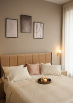 Beige Cotton Satin Bedsheet 500 thread count