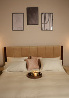 Beige Cotton Satin Bedsheet 500 thread count