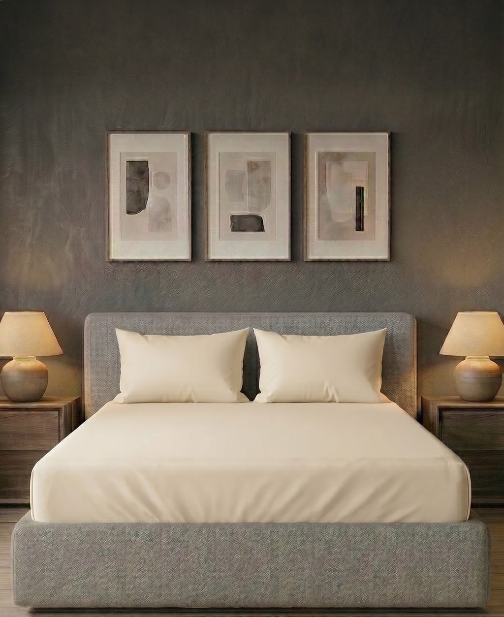 Beige Cotton Sateen Bedsheet 400 tc - image 2