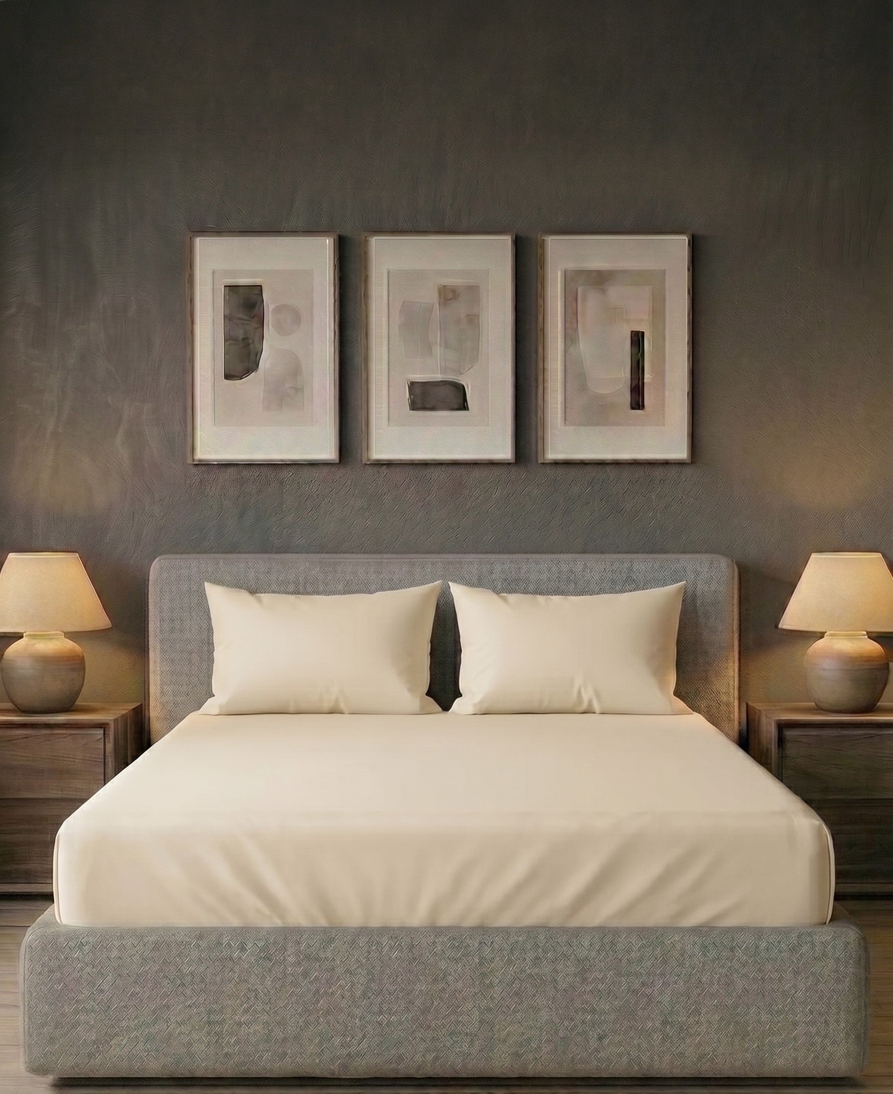Beige Cotton Sateen Bedsheet 400 tc - image 2