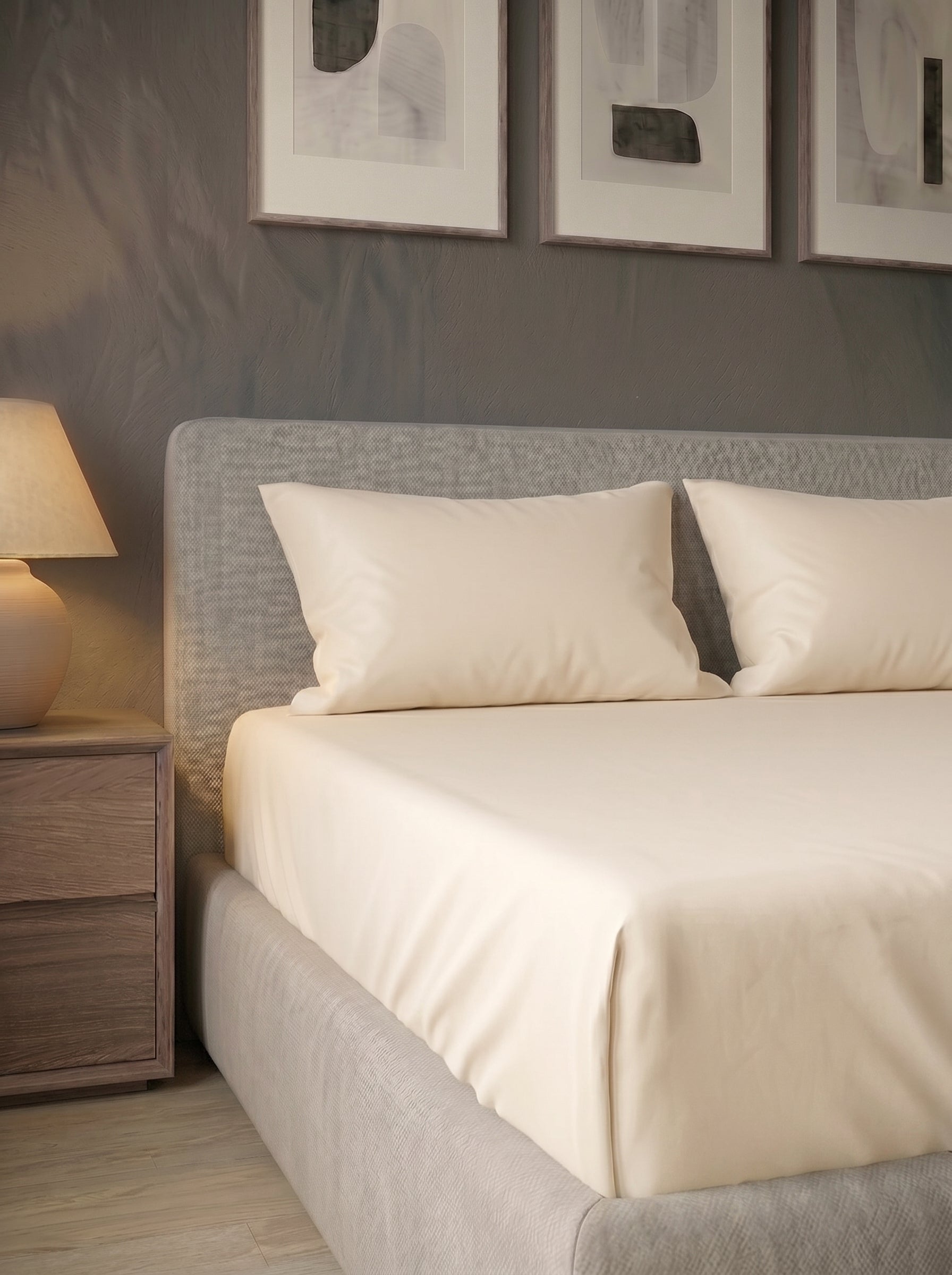 Beige Cotton Sateen Bedsheet 400 tc - image 3