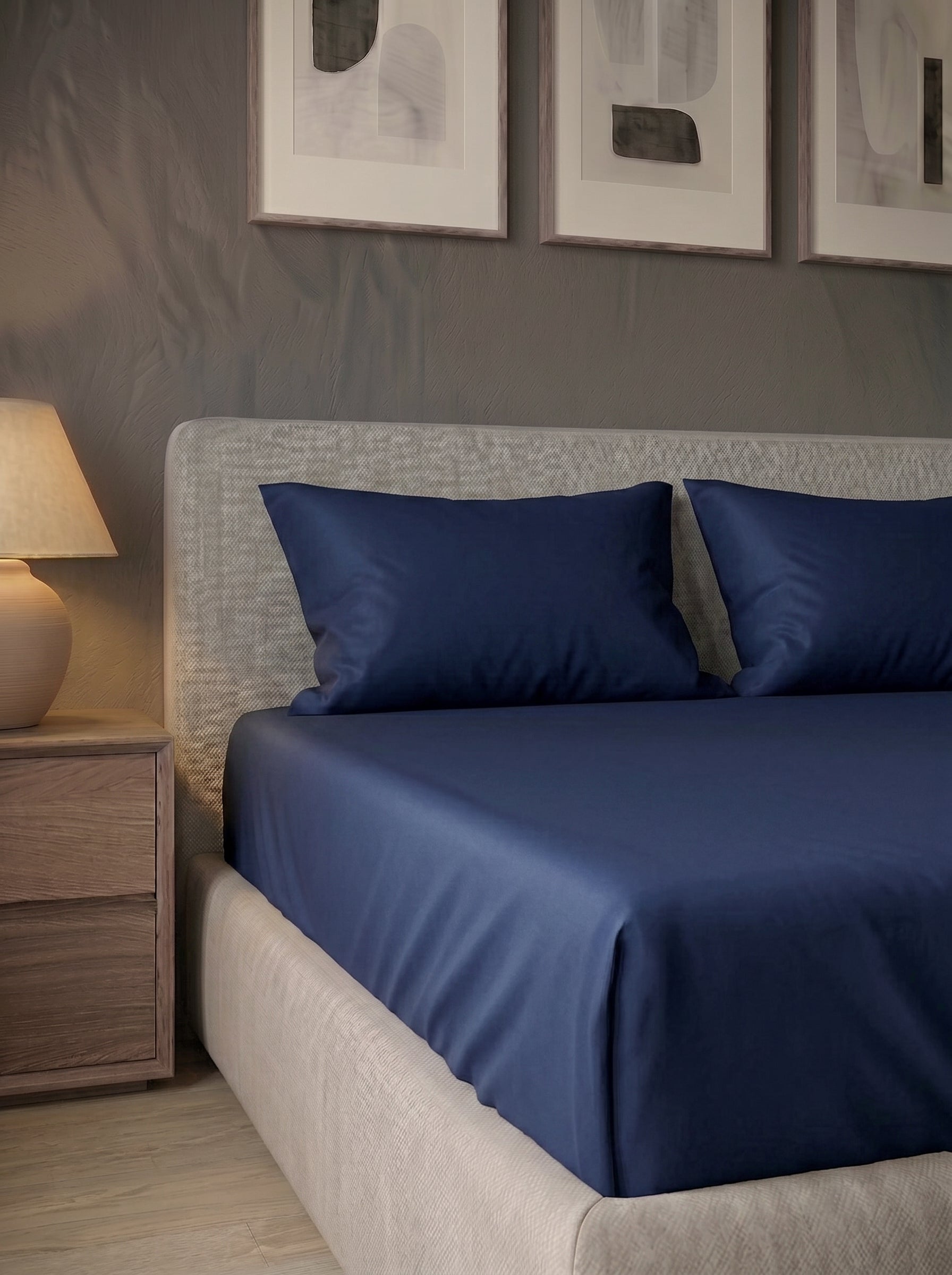 Blue Cotton Sateen Bedsheet - image 3