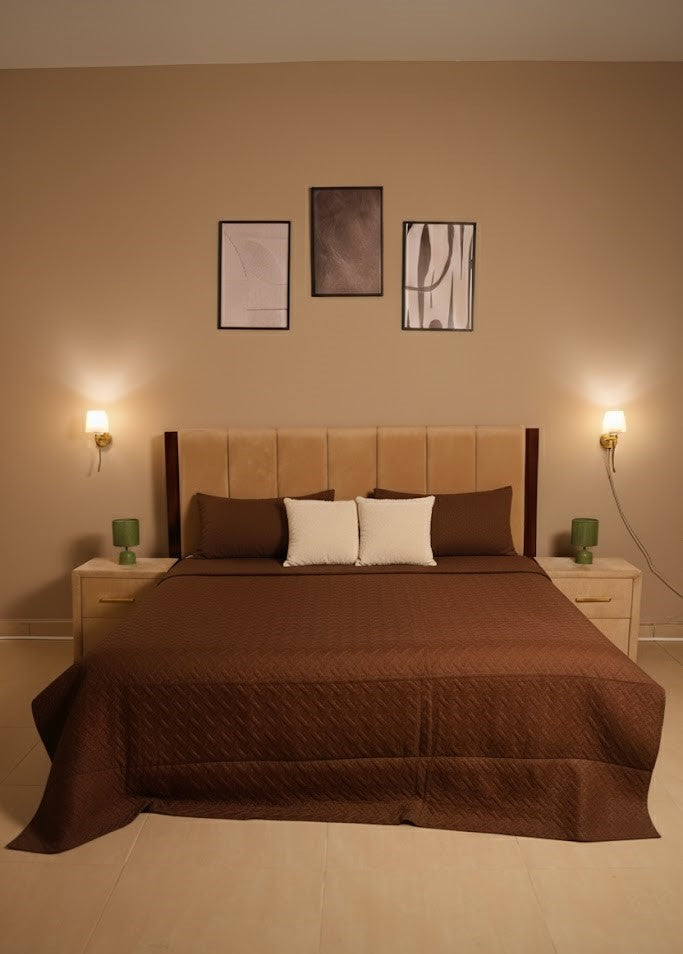 Ultra Sonic Brown Bedsheet