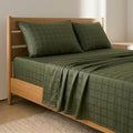 Green Cotton Satin Bedsheet (Set)