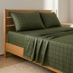 Green Cotton Satin Bedsheet (Set)
