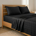 Black Cotton Satin Bedsheet (set)
