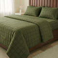 Green Cotton Satin Duvet Cover (Set)