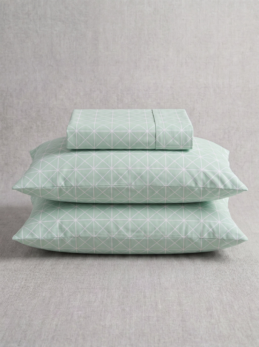 Cotton Green matrix 3 Pcs Printed Stitched Bedsheet Set