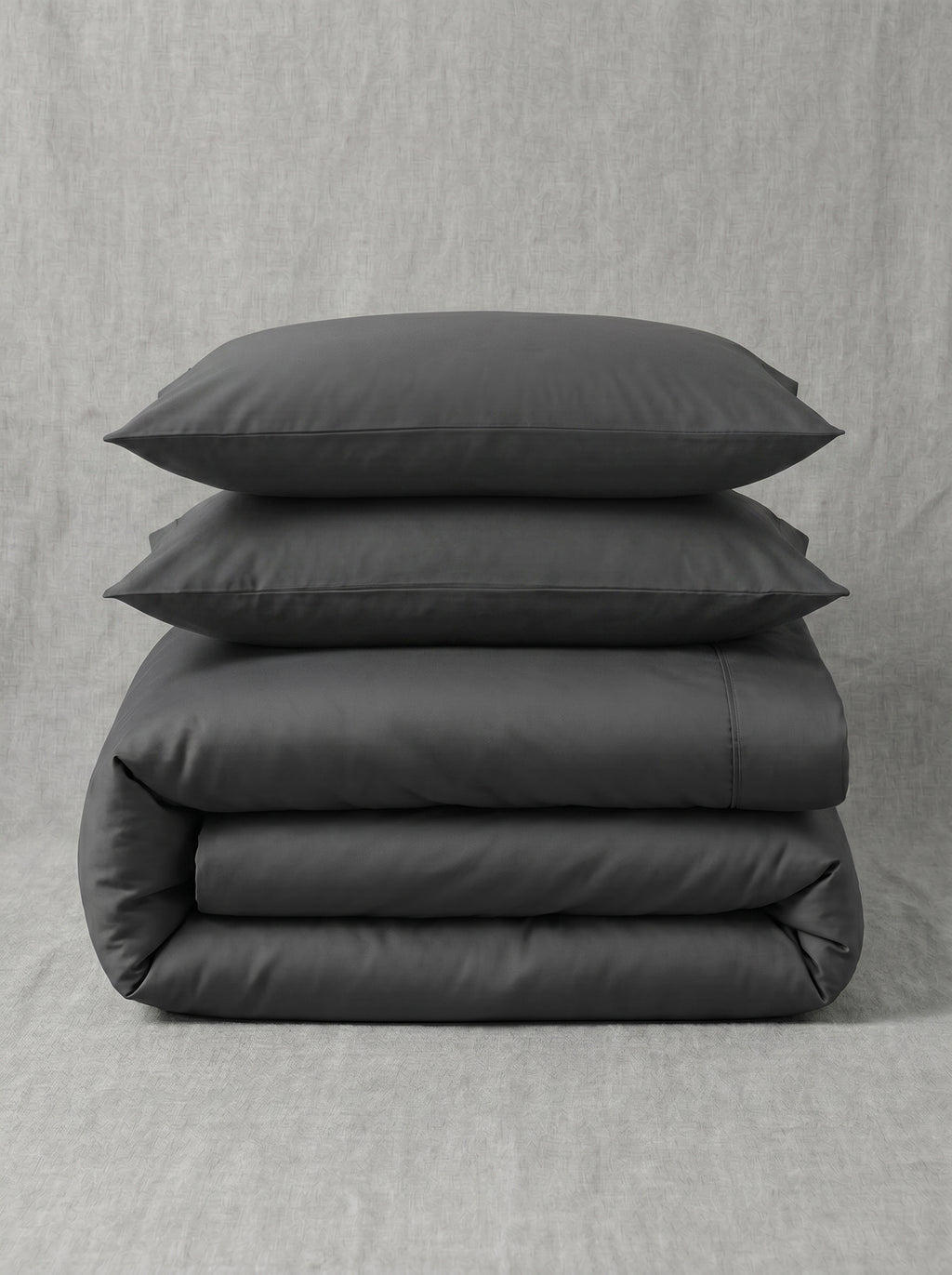 Grey Cotton Sateen Bedsheet And Duvet cover set 6pcs