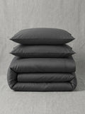 Grey Cotton Sateen Bedsheet And Duvet cover set 6pcs