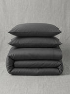Grey Cotton Sateen Bedsheet And Duvet cover set 6pcs