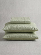 Fitted green bedsheet self print 3pcs