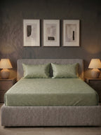 Fitted green bedsheet self print 3pcs - image 2