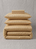 Golden Cotton Sateen Duvet Cover Set