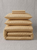 Golden Cotton Sateen Duvet Cover Set