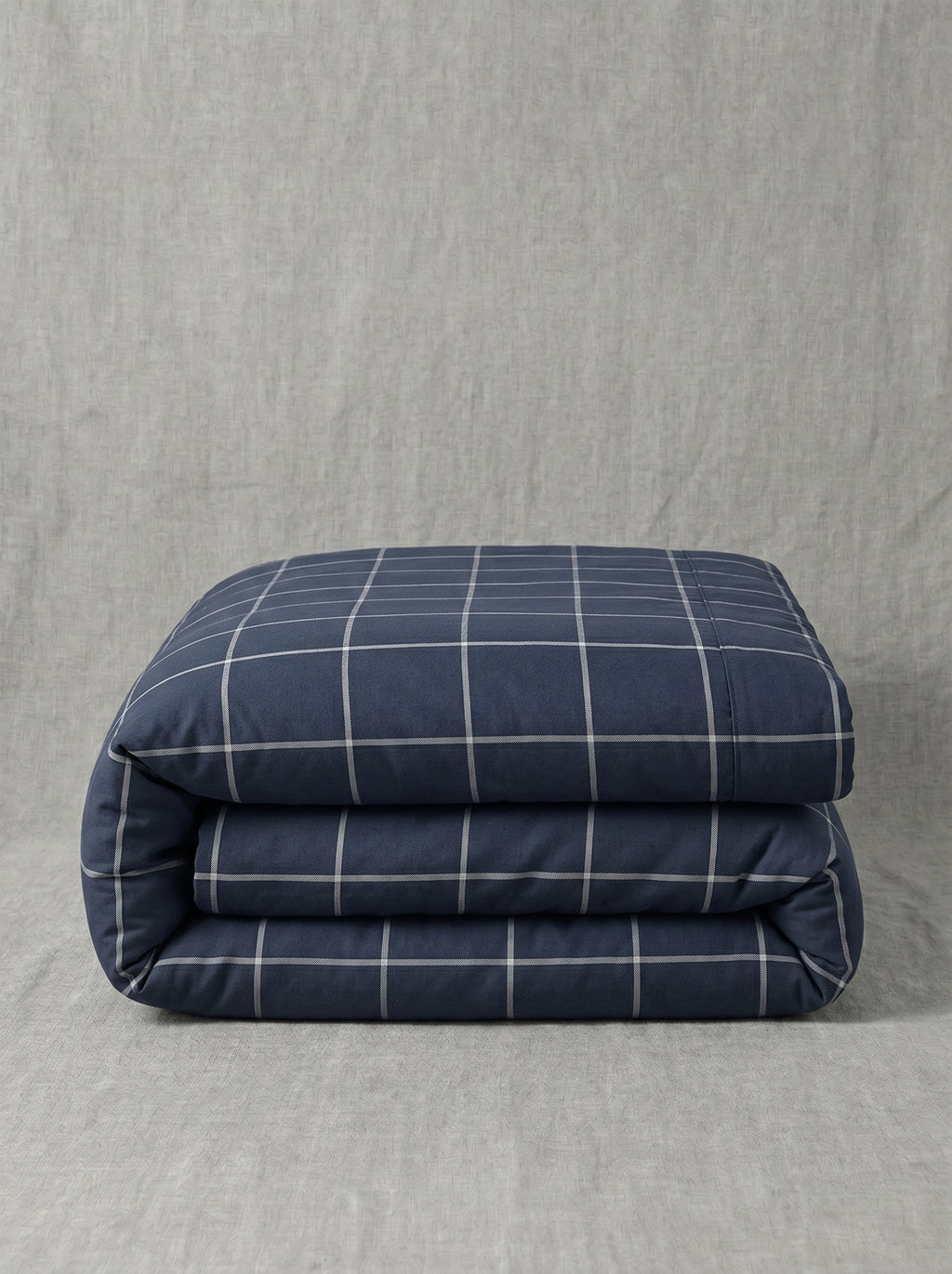 Micro Navy Grid Duvet Cover