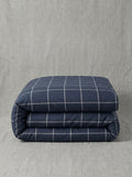 Micro Navy Grid Duvet Cover