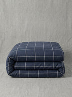 Micro Navy Grid Duvet Cover