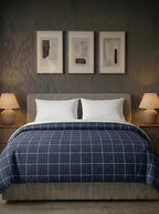Micro Navy Grid Duvet Cover - image 2