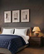 Micro Navy Grid Duvet Cover - image 4