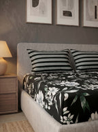 Noir Bloom Printed Cotton King Bed Sheet Set - image 3