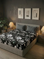 Noir Bloom Printed Cotton King Bed Sheet Set - image 5