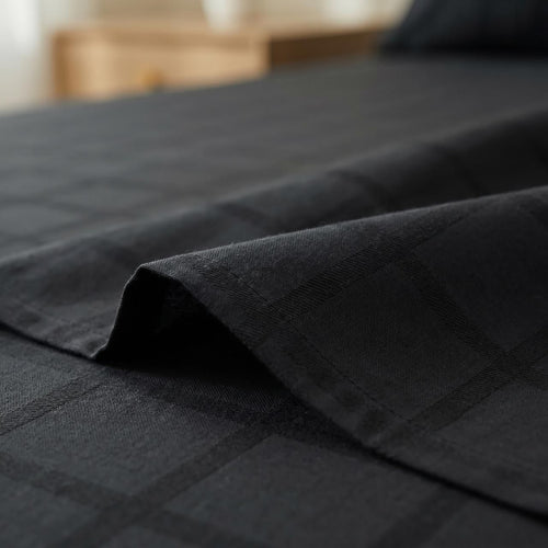 Black Cotton Satin Bedsheet (set)