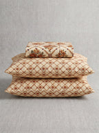 Provence Trellis Printed Cotton King Bed Sheet Set