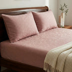 Fitted pink bedsheet self print 3 pcs