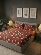 Scarlet Tulip Cotton BedSheet 3pcs - top view