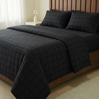 Black Cotton Satin Duvet Cover