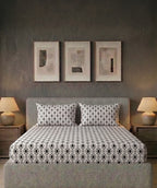 Soft Cotton Diamond in black 3 Pcs Printed Bedsheet Set - image 2