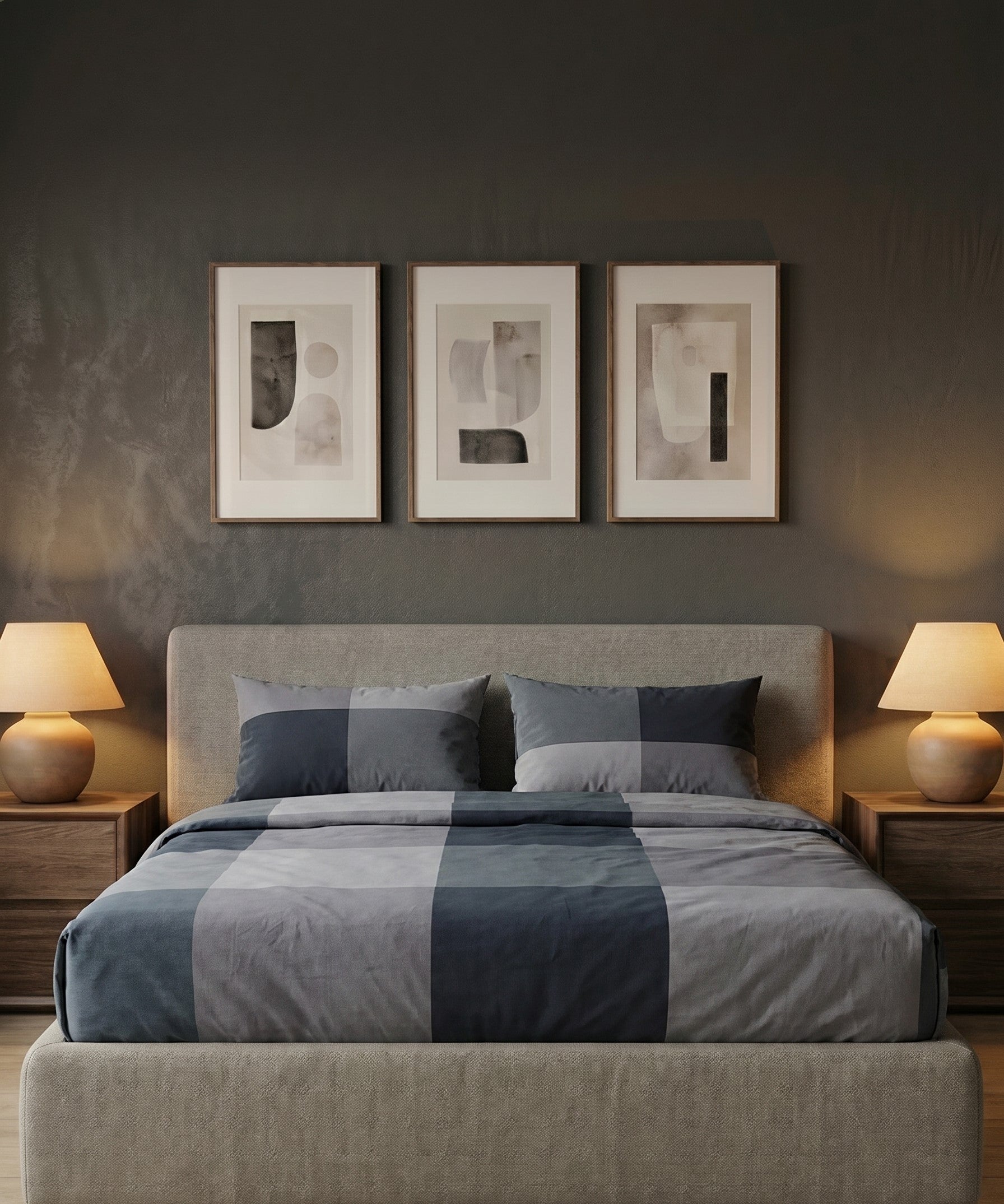 Urban charcoal cotton bedsheet duvet set 6pcs - image 2