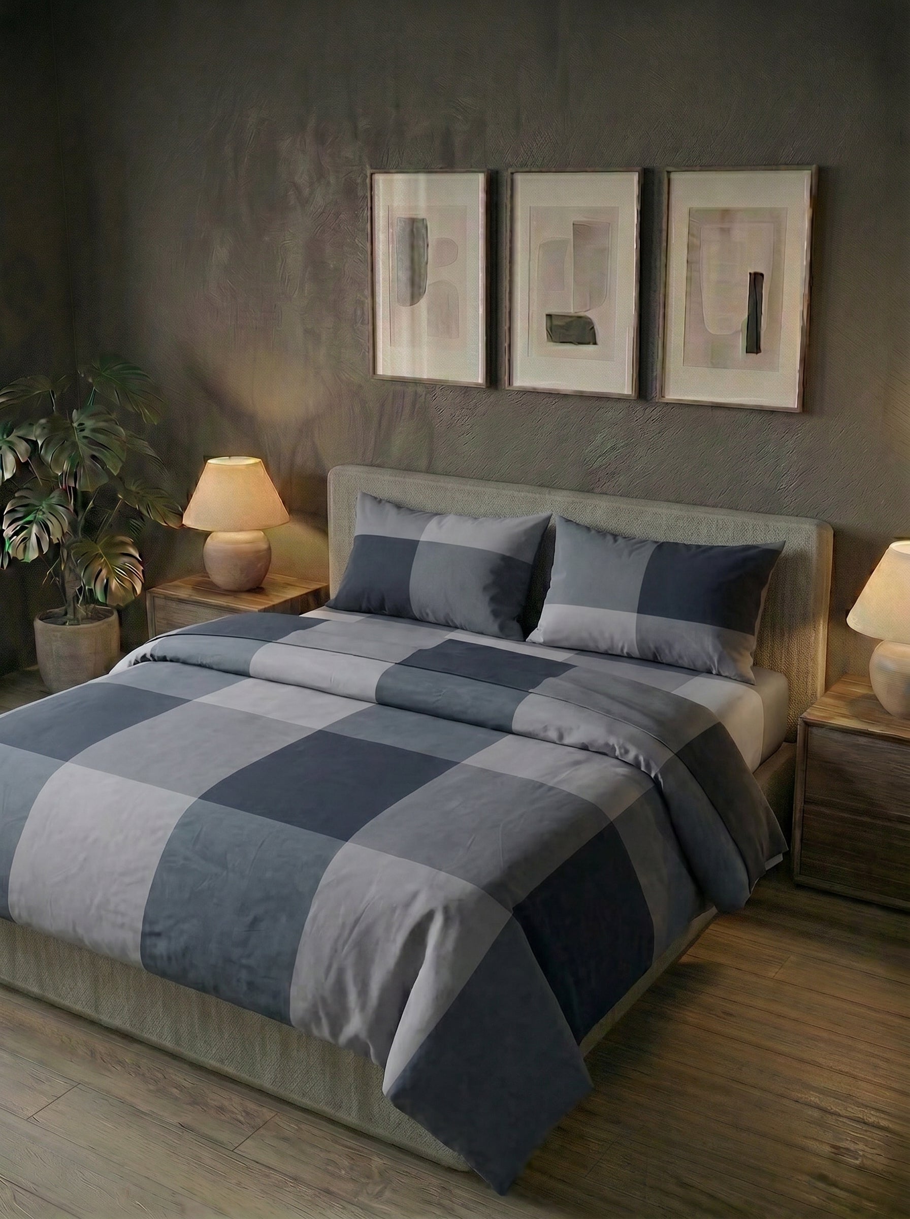 Urban charcoal cotton bedsheet duvet set 6pcs - image 4
