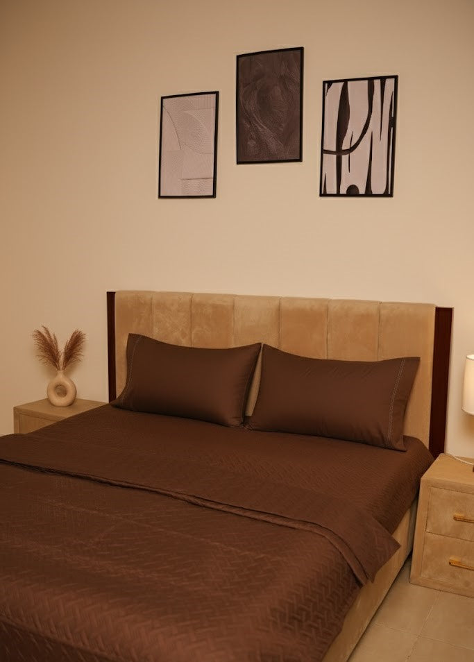 Ultra Sonic Brown Bedsheet