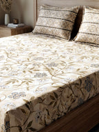 Heritage Vine Printed Cotton King Bed Sheet Set